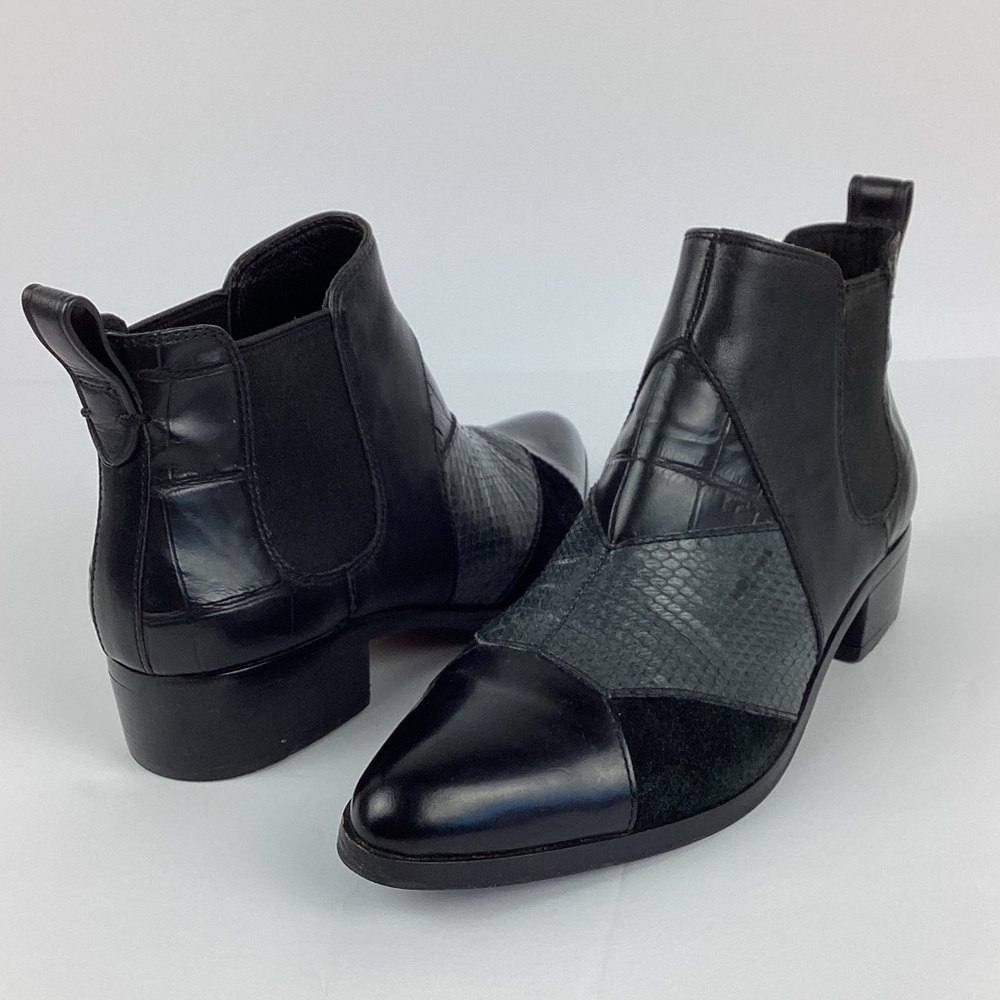 Coach Suffolk Patchwork Black Leather Ankle Boots | 5
